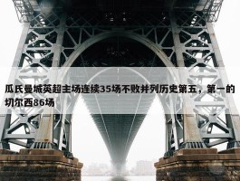 瓜氏曼城英超主场连续35场不败并列历史第五，第一的切尔西86场