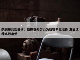 鹈鹕墨菲谈受伤：我在夏天努力为新赛季做准备 发生这种事很难受