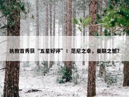 执教首秀获“五星好评”！范尼之幸，曼联之憾？