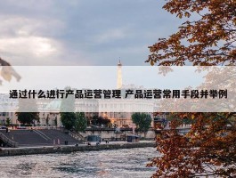 通过什么进行产品运营管理 产品运营常用手段并举例