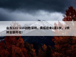 山东121-118战胜深圳，赛后迎来2喜1忧，2铁树全部开花！