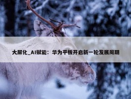 大屏化_AI赋能：华为平板开启新一轮发展周期