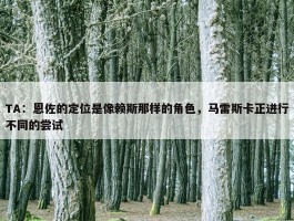 TA：恩佐的定位是像赖斯那样的角色，马雷斯卡正进行不同的尝试