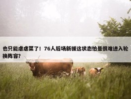 也只能虐虐菜了！76人后场新援这状态怕是很难进入轮换阵容？