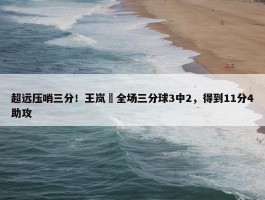 超远压哨三分！王岚嵚全场三分球3中2，得到11分4助攻