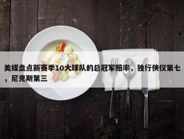 美媒盘点新赛季10大球队的总冠军赔率，独行侠仅第七，尼克斯第三