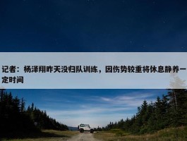 记者：杨泽翔昨天没归队训练，因伤势较重将休息静养一定时间