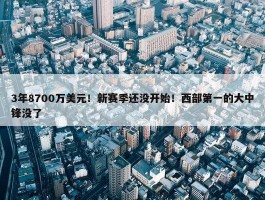 3年8700万美元！新赛季还没开始！西部第一的大中锋没了